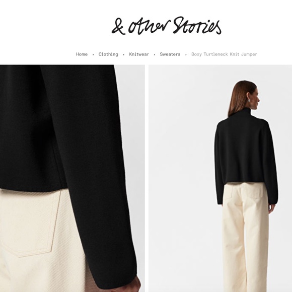 & other stories turtleneck knit sweater - black, size XS - Picture 3 of 5